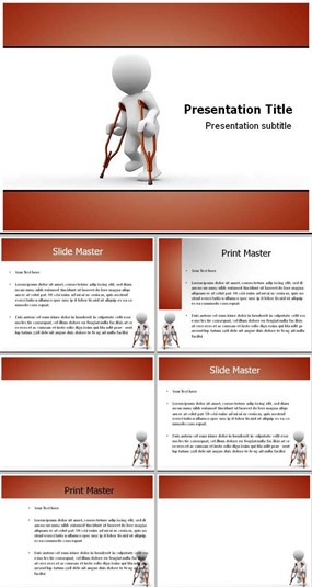 3D小人免费医疗ppt模板下载